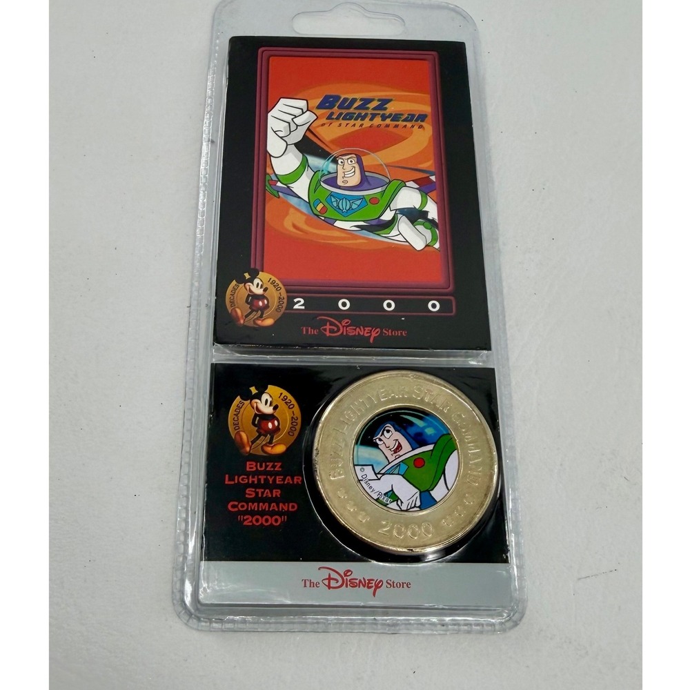 Disney Store Buzz Lightyear Star Command Coin Gold 2000 Decades New